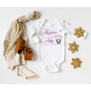 Niles Baby Shop Abimin Biricik Aşkı Olmaya Geldim Yazılı Uzun Kol Zıbın