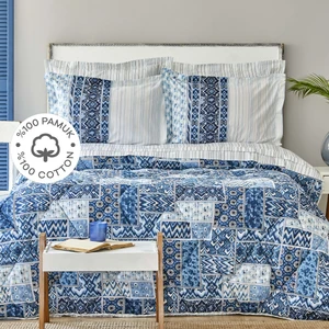 Karaca Home Pietra Mavi %100 Pamuk Çift Kişilik Uyku Seti