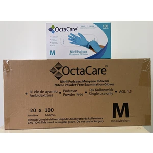 Nitril Eldiven Pudrasız Mavi M 2000'LI