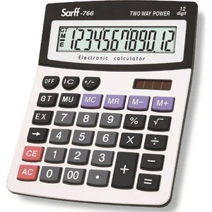 766 Elektronik Hesap Makinesi 12 Haneli Güneş Enerjisi ve Pil ile Kullanım İmkanlı