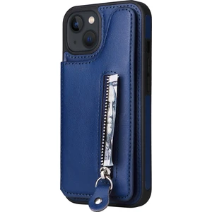 Katı Renkli Çift Toka Fermuar Durumda Apple iPhone 13 Mavi (Yurt Dışından)