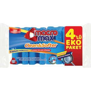 Clean&softer Çizmez Oluklu Sünger 4'lü