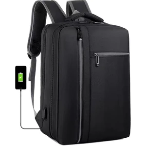 Love Home USB Şarjlı Sırt Çantası Laptop Çantası Iş Gündelik Sırt Çantası Su Geçirmez Sırt Çantası Şarap Kırmızısı (Yurt Dışından)