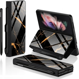 Samsung Galaxy Z Fold3 5g Için Kalem Yuvası ile Cam Durumda Cam Durumda (Yurt Dışından)