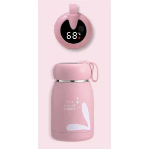 320ML Mini Smart Paslanmaz Termos Bardak LED Sıcaklık Göstergesi-Pembe