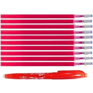 Bluestar Ütü Buharı ve Isı ile Uçan Silinebilen Refill Kalem Içi ve Kalem Kırmızı 11 Adet
