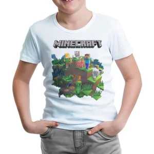 Lordd  T-Shirt   Minecraft - Bedrock Beyaz Çocuk Tshirt