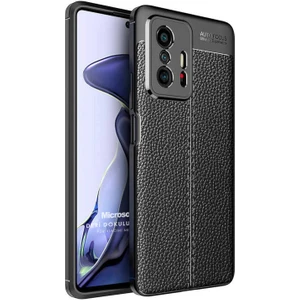 Xiaomi Mi 11T Kılıf Deri Dokulu Silikon Siyah