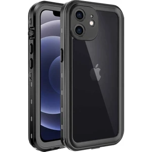 Apple iPhone 12 Kılıf Waterproof 360 Full Body Protective Siyah