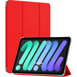 Apple iPad Mini 6 2021 (A2567-A2568-A2569) Smart Case ve Arka Kılıf Kırmızı