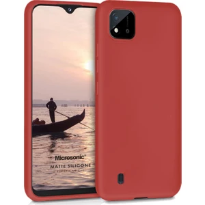 Matte Silicone Realme C11 2021 Kılıf Kırmızı