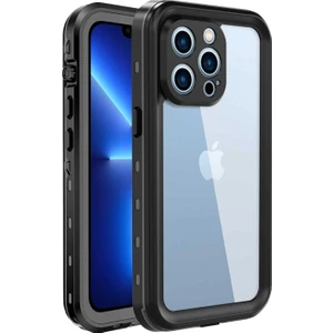 Apple iPhone 13 Pro Kılıf Waterproof 360 Full Body Protective Siyah
