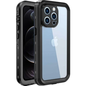 Apple iPhone 12 Pro Max Kılıf Waterproof 360 Full Body Protective Siyah
