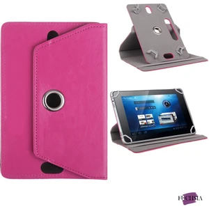 Lenovo Tab M8 8 Inç Uyumlu Fuchsia 360° Dönebilen Standlı Kapaklı Universal Tablet Kılıfı - Pembe