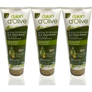 D'olive Doğal Zeytinyağlı Besleyici El ve Vücut Kremi 250 ml 3 Adet