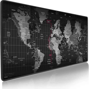 Xxl Oyuncu Mousepad Dikişli 90 x 40 cm Dünya Desen Kaymaz Taban