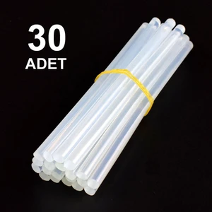 30 Adet, Kalın Silikon, Sıcak Silikon, Şeffaf Mum Silikon, 11 Mm, Sıcak Yapıştırıcı