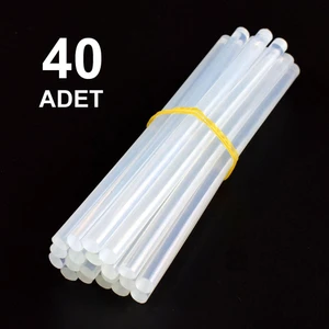 40 Adet, Kalın Silikon, Sıcak Silikon, Şeffaf Mum Silikon, 11 Mm, Sıcak Yapıştırıcı