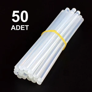 50 Adet, Kalın Silikon, Sıcak Silikon, Şeffaf Mum Silikon, 11 Mm, Sıcak Yapıştırıcı