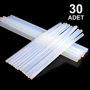 30 Adet, Ince Silikon, Sıcak Silikon, 7 Mm, Şeffaf Mum Silikon,  Sıcak Yapıştırıcı
