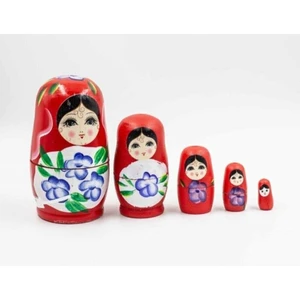 Herkesetoptantic 5’li Matruşka Bebek Ahşap Kırmızı