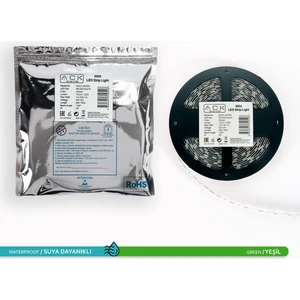 Üç Çip 60 Ledli Şerit LED Yeşil 12LM 12V 14,4W 5 Metre