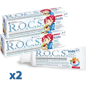 Kinds 3-7 Yaş Diş Macunu Florürsüz (Yutulabilir) - Meyve Külahı 35ml (2 Adet)