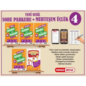 Kırmızı Beyaz Yayınlar 4.Sınıf  Yeni Nesil Soru Parkuru Seti + Muhteşem Üçlük 5 Kitap