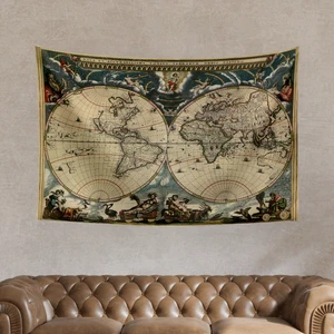 Antik Dünya, Dünya'nın Tiyatrosu Haritası Duvar Örtüsü Halısı (70 x 100 Cm)