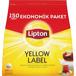 Lipton Yellow Label Demlik Süzen Poşet Siyah Çay Ekonomik Paket 150'LI 8 Adet