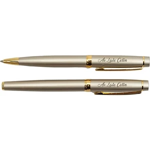 Honour 38 İsme Özel Dolma + Tükenmez Kalem Seti Saten 2'li