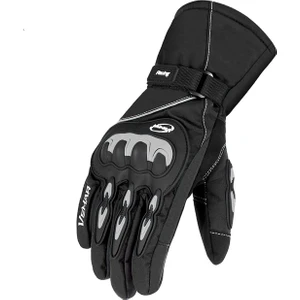 Suya Dayanıklı Dokunmatik Ekran Kışlık Motosiklet Eldivenleri - Siyah (Yurt Dışından)