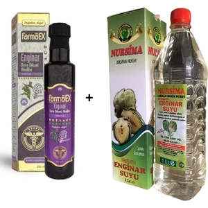 My Farmaex Farmaex Enginar Deve Dikeni Hindiba Sıvı Ekstract 250 ml + Nursima Enginar Suyu 1lt   2li Avantajlı Set