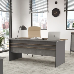L'occi Concept Darian A Ofis Masası 180CM*90CM Kahve-Beton-Antrasit Dr1-Cga