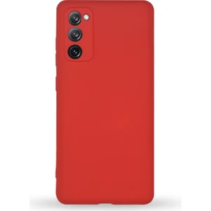Caseworld Samsung Galaxy S20 FE Kapak Içi Kadife Kamera Korumalı Lansman Silikon Kılıf - Kırmızı