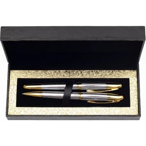 Hediye Rengi Isme Özel Exclusive Tükenmez ve Roller Kalem Seti - Gold Gümüş