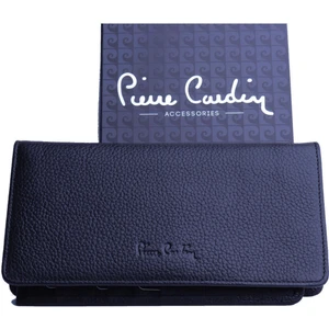 Pierre Cardin Siyah Logolu Deri Cüzdan Dik Model 11055