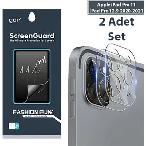 Gor iPad Pro 11 Ipad Pro 12.9 2020-2021 3D Cam Kamera Koruyucu 2 Set