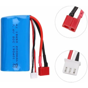 Wltoys Uyumlu 7.4V 18650 Li-On 15C 2000 Mah T-Plug Soketli Oyuncak Pili