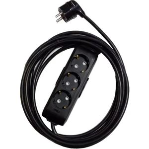 3'lü Siyah Topraklı Çocuk Korumalı Grup Priz 4 Metre (L Fiş)