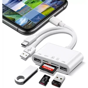 NK1032 Pro Type-C Lightning Usb-A To 2x Usb3.0 Sd Tf Pd Kart Okuyucu Çevirici Hub Adaptör