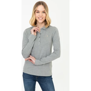 U.S. Polo Assn. Kadın Gri Melanj Sweatshirt Basic