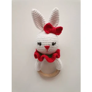 Toys City Tavşan Çıngırak Tekli Organik Örgü Oyuncak