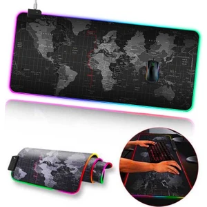 Dünya Desenli Rgb LED Işıklı Oyuncu Mouse Pad 300*800*4MM AL-34806
