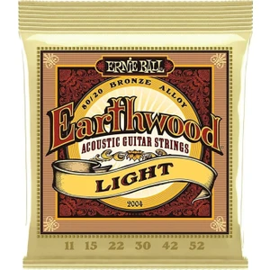 Ernie Ball P02004 Earthwood Light 80/20 Bronze 0.11 - 0.52 Akustik Gitar Teli