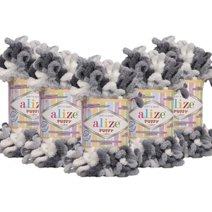 Puffy Color El Örgü Ipliği 5'li Paket - 5925 Duman Grisi - 100 Gr. 9 Mt. Parmak Örgü Ipi
