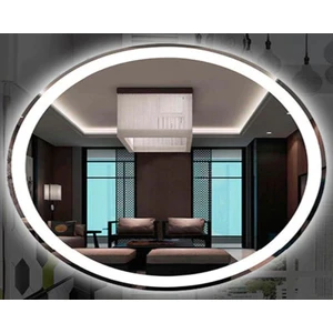 Global Led Mirror 80X60 Beyaz LED Elips Banyo Işıklı Ledli Ayna