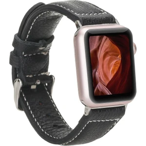 Apple Watch Uyumlu Deri Kordon 42-44-45MM Nm1-As1 Siyah