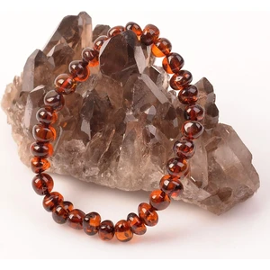 Taş Sandığı Ateş Rengi Damla Kehribar Bileklik