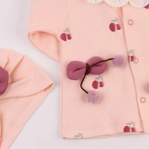 Kirazlı Somon Kız Bebek 5'li Set Hastane Çıkışı